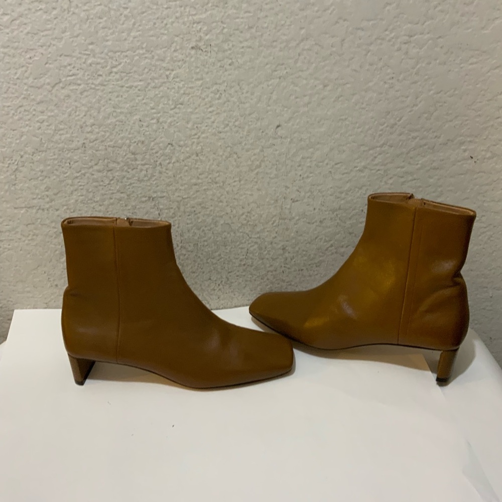 Mansur Gavriel Tan Leather Ankle Boots